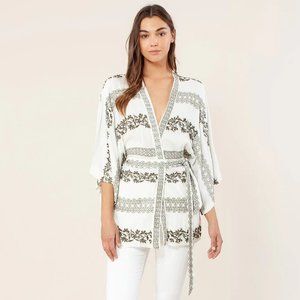 Hale Bob LIKE NEW - Olive and Ivory Soleil Kimono Top - Sz L